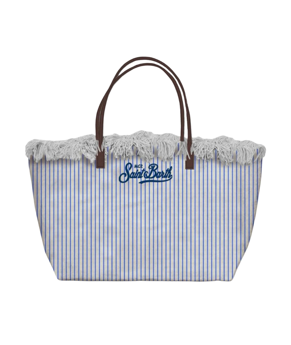 MC2 Saint Barth Borsa Shopper a Righe City Fringe CBF0001 Azzurro