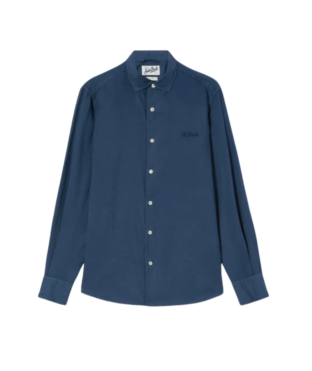 MC2 Saint Barth Camicia in Cotone Voile Ice LCM0001 Blu Navy