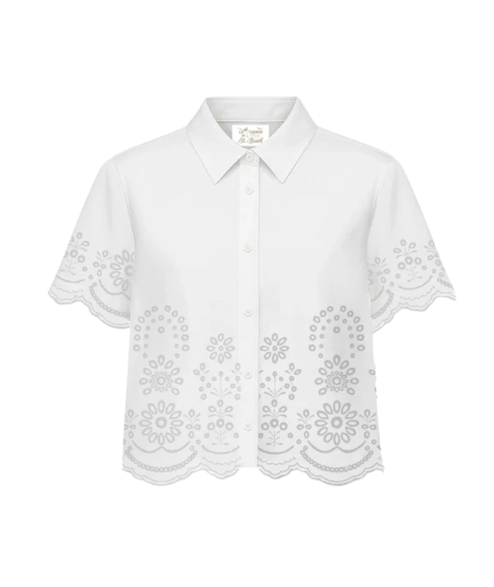 MC2 Saint Barth Camicia in Sangallo Clementine CEM0001 Bianco
