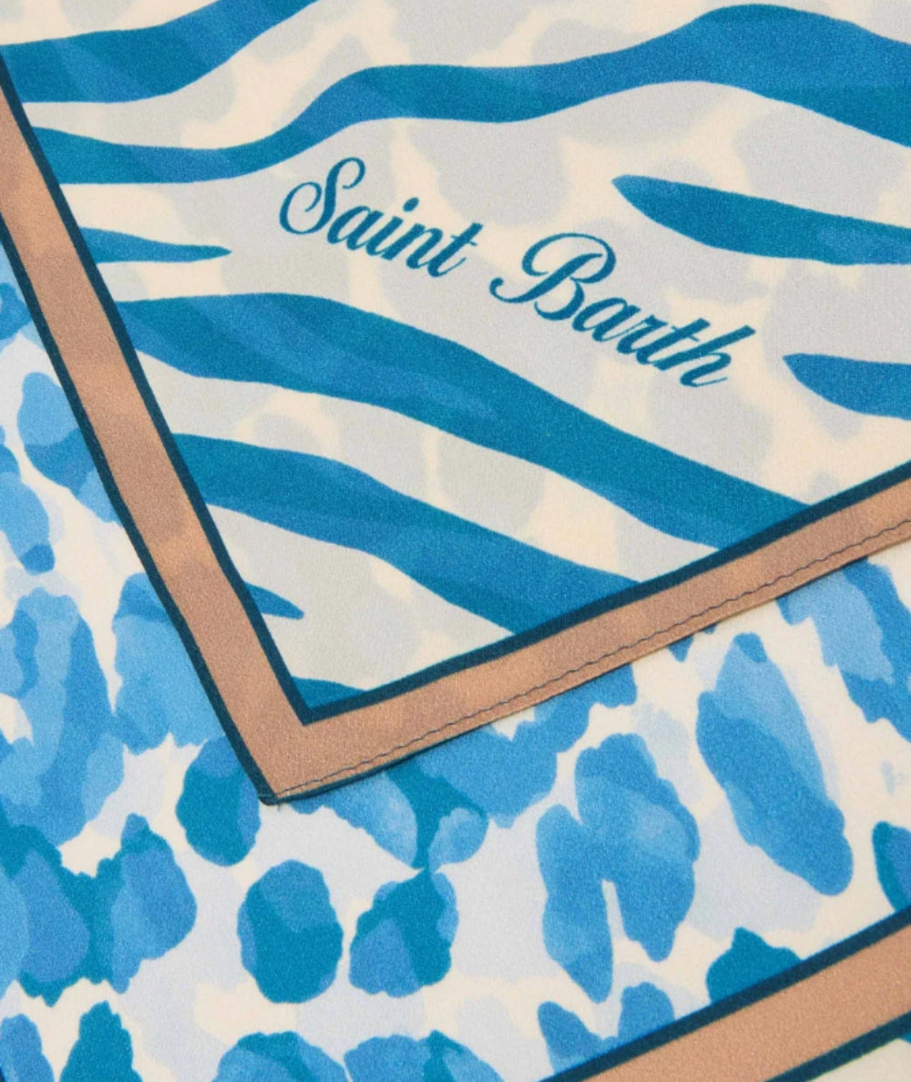 MC2 Saint Barth Foulard in Fantasia Animalier Kitana KITA001 Azzurro