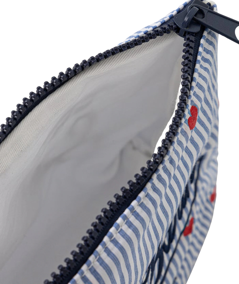 MC2 Saint Barth Pochette a Righe e Cuori Aline Cotton ALI0046 Azzurro