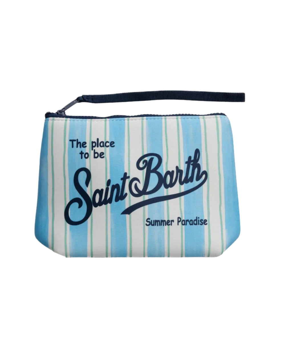 MC2 Saint Barth Pochette a Righe in Scuba Aline ALIN001 Azzurro
