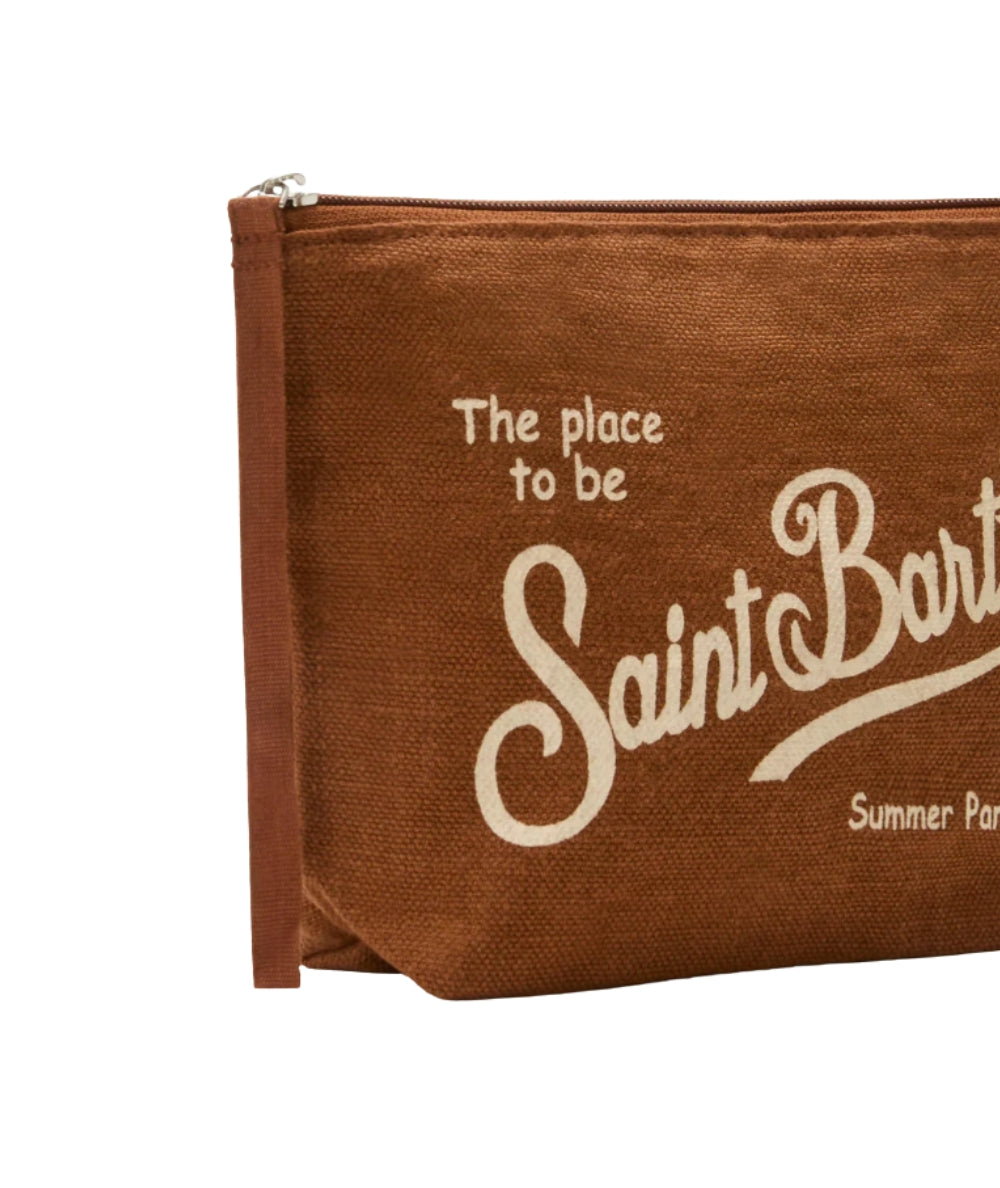 MC2 Saint Barth Pochette in Lino Aline Linen ALI0004 Marrone
