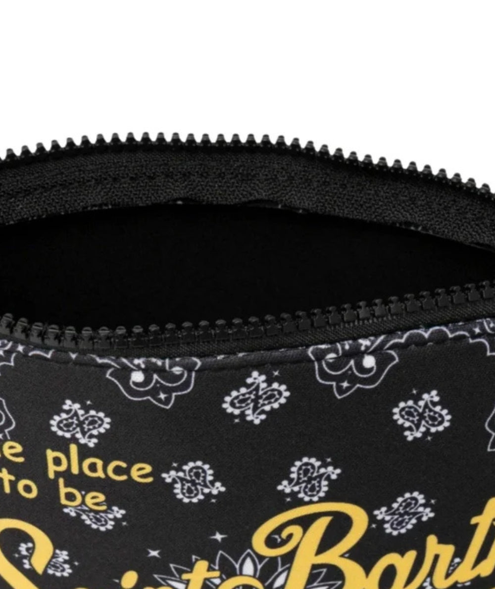MC2 Saint Barth Pochette in Scuba Stampa Bandana Aline ALIN001 Nero