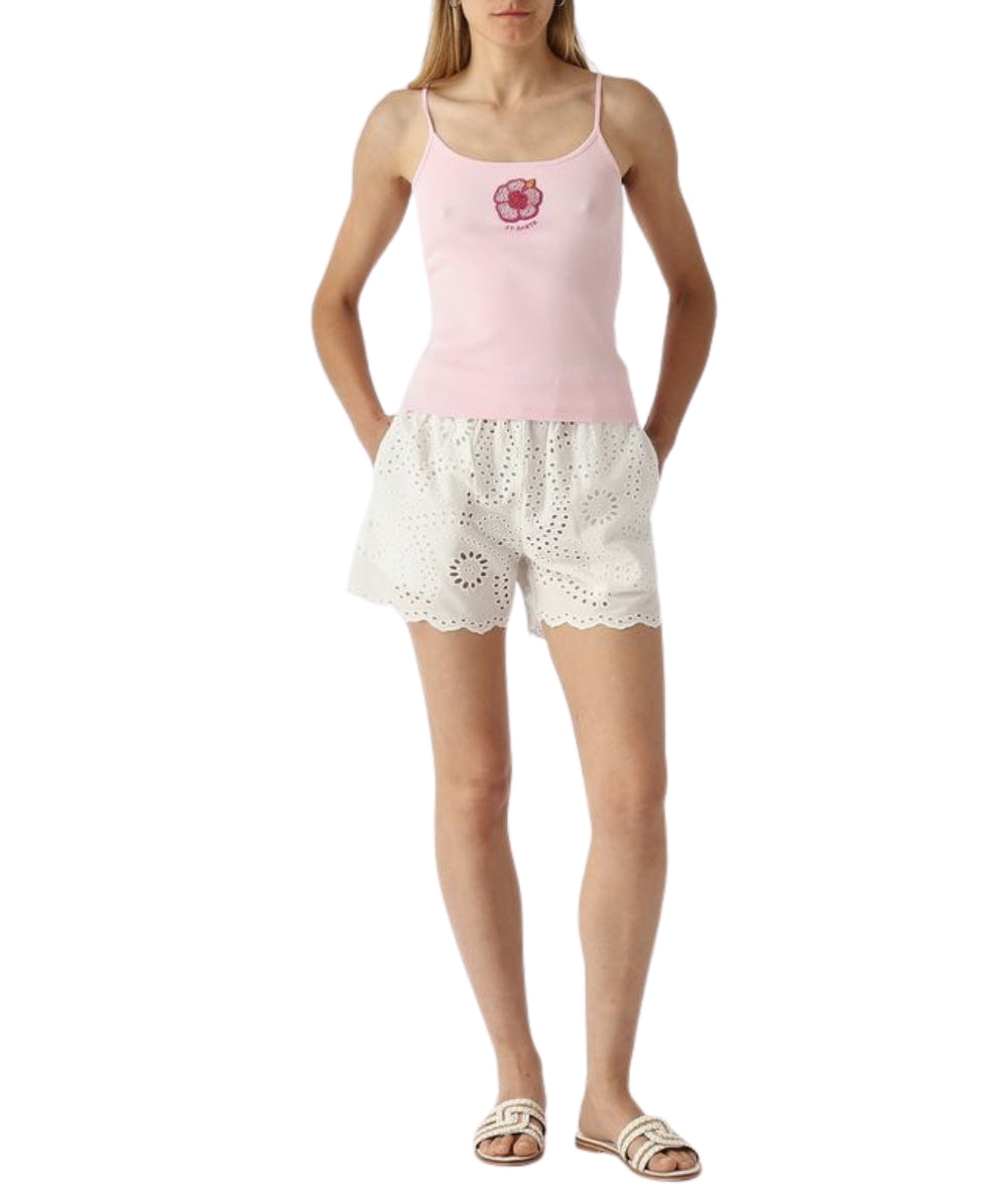 MC2 Saint Barth Shorts in Sangallo con Ricami Meave MEA002 Bianco