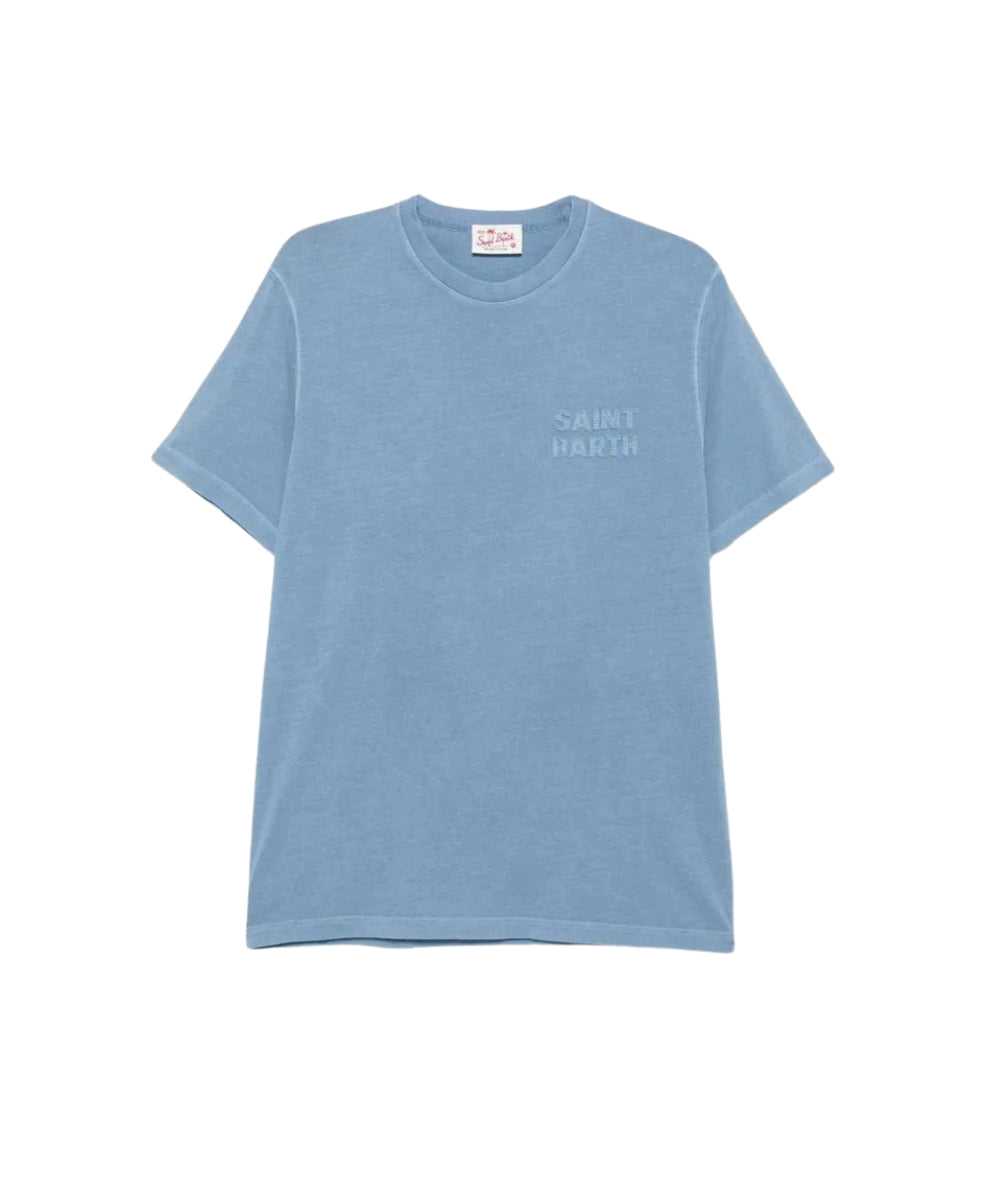MC2 Saint Barth T-shirt in Cotone con Logo Portofino POT0001 Azzurro