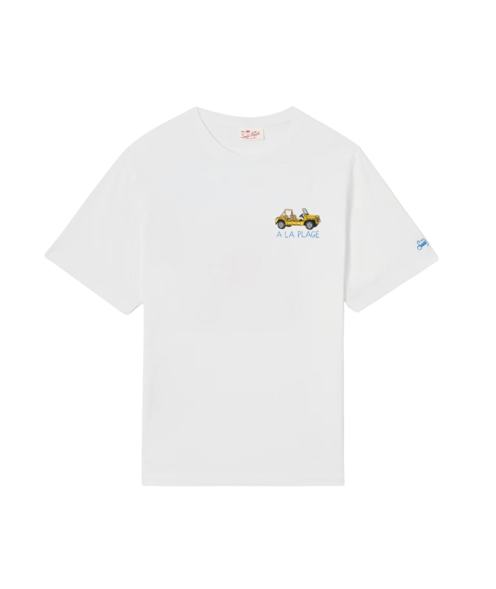 MC2 Saint Barth T-shirt in Cotone con Ricamo Portofino POT0001 Bianco