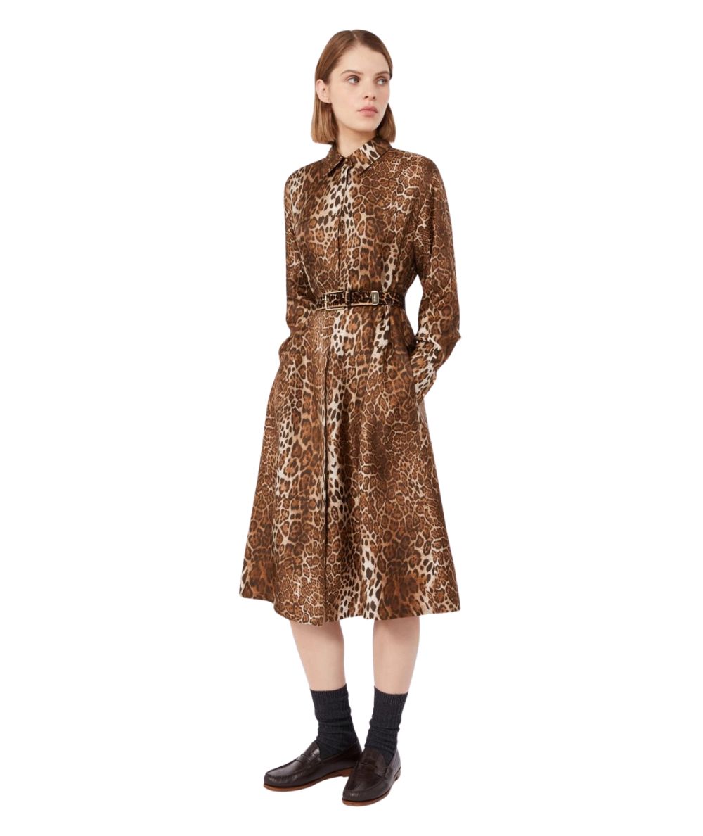 Max Mara Studio Cintura in Cavallino OMETTO Marrone Leopardato