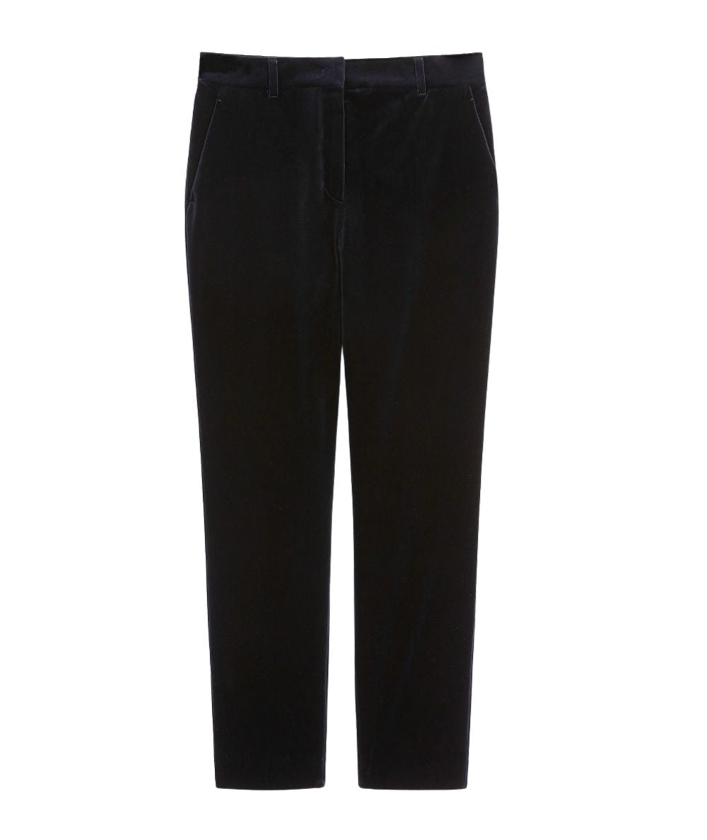 Max Mara Studio Pantalone in Velluto NEUTRO Blu Notte