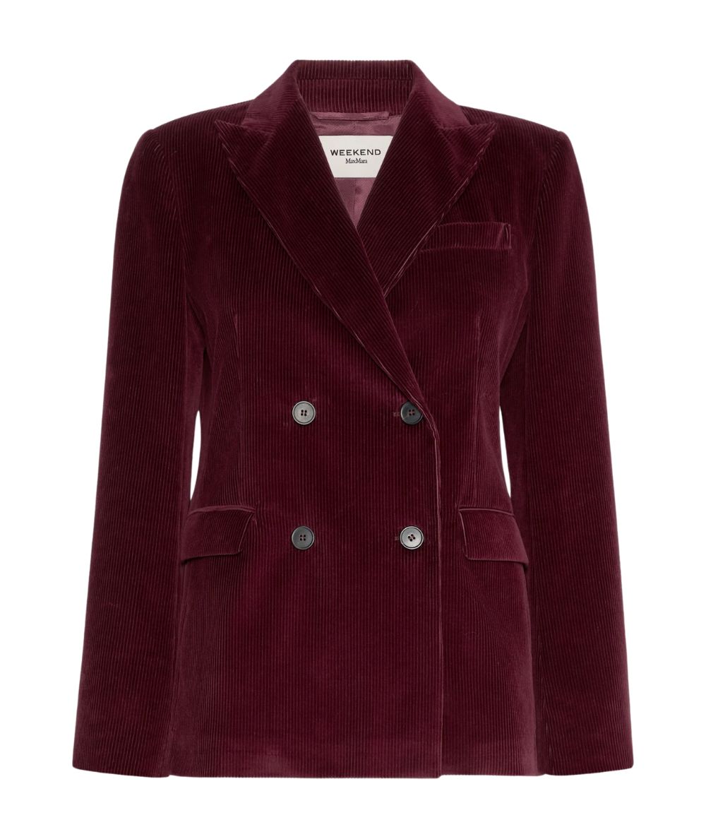 Max Mara Weekend Blazer in Velluto Rigato KATANGA Bordeaux