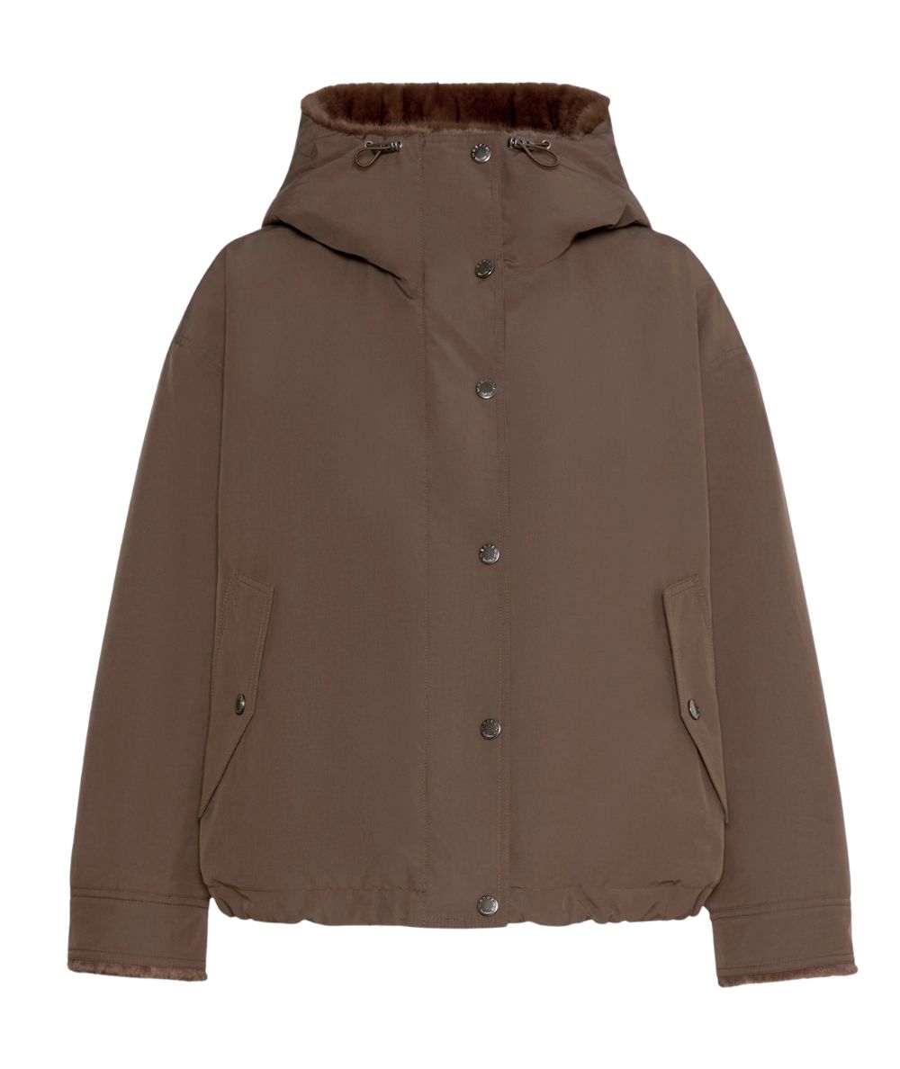 Max Mara Weekend Impermeabile con Cappuccio ZANNA Marrone Castagna