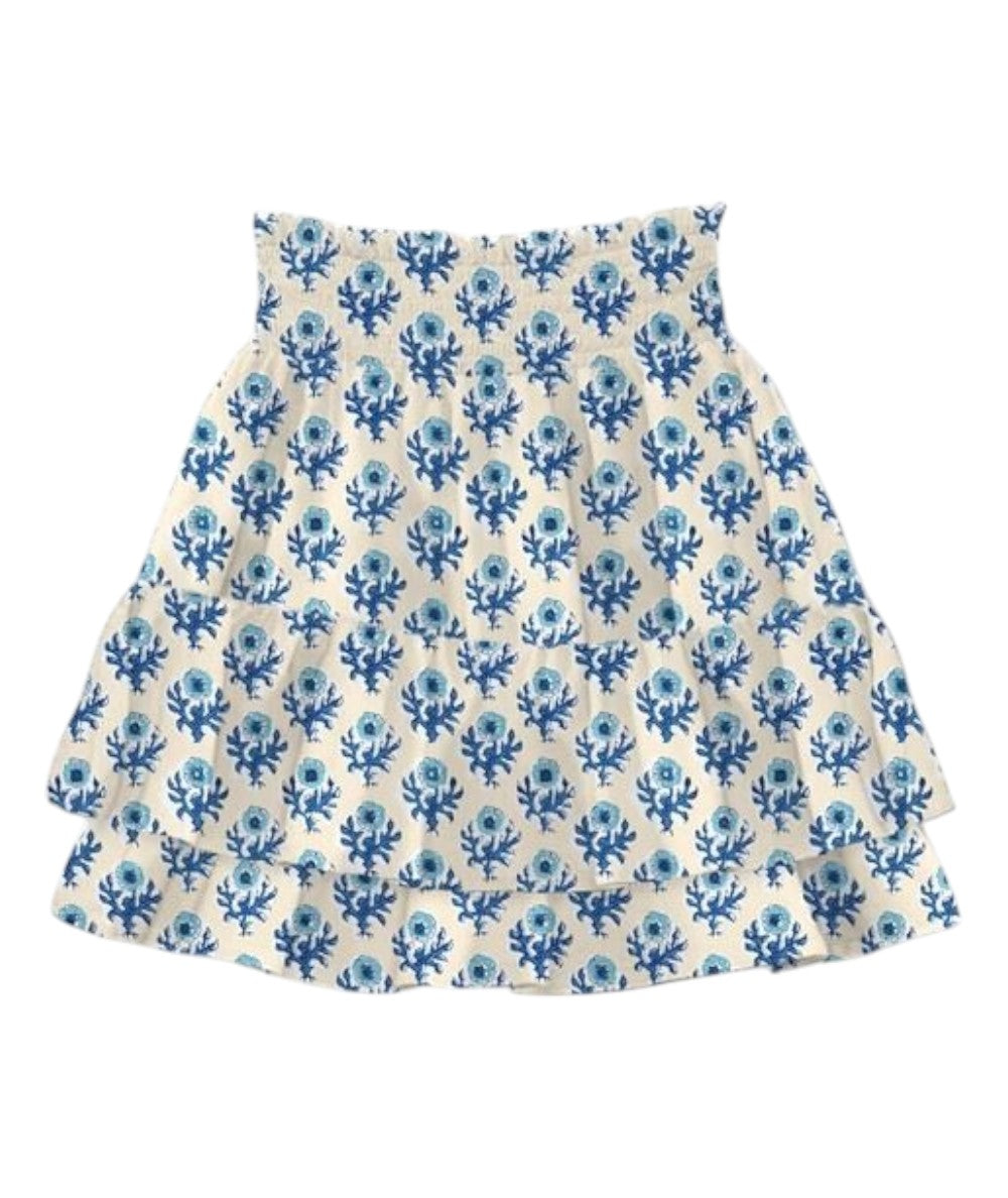 Mc2 Saint Barth Gonna con Balze Eivissa Jr Radical Flower Bianco/Blu