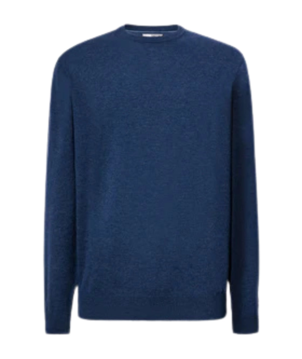 Mc2 Saint Barth Maglione Girocollo Lana Merino REGENT MERINOCASH Blu Denim