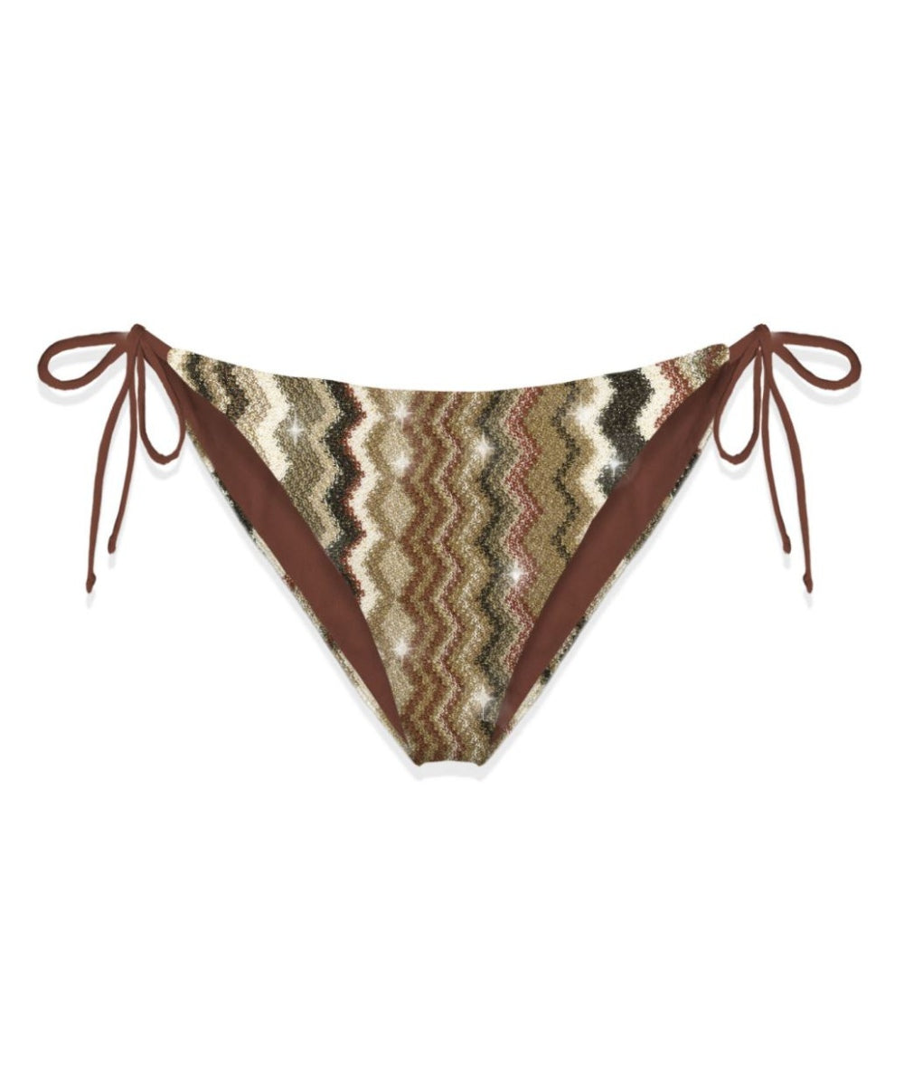 Mc2 Saint Barth Slip Con Motivo Chevron Virgo Rachel Chevron 18 Marrone