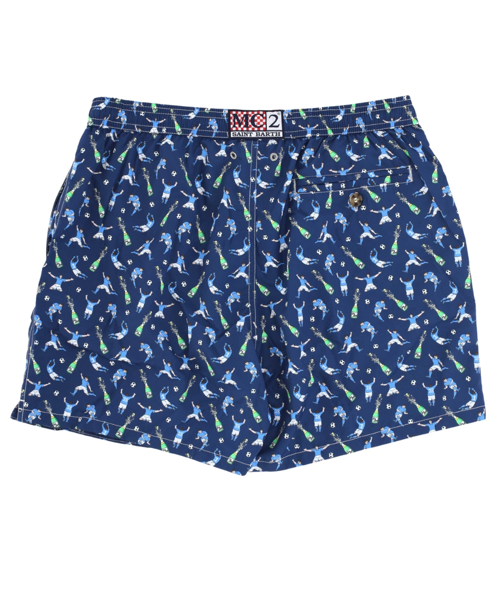 Mc2 Saint Barth Swim Short Calcio Champ 61 Lighting Micro Blu