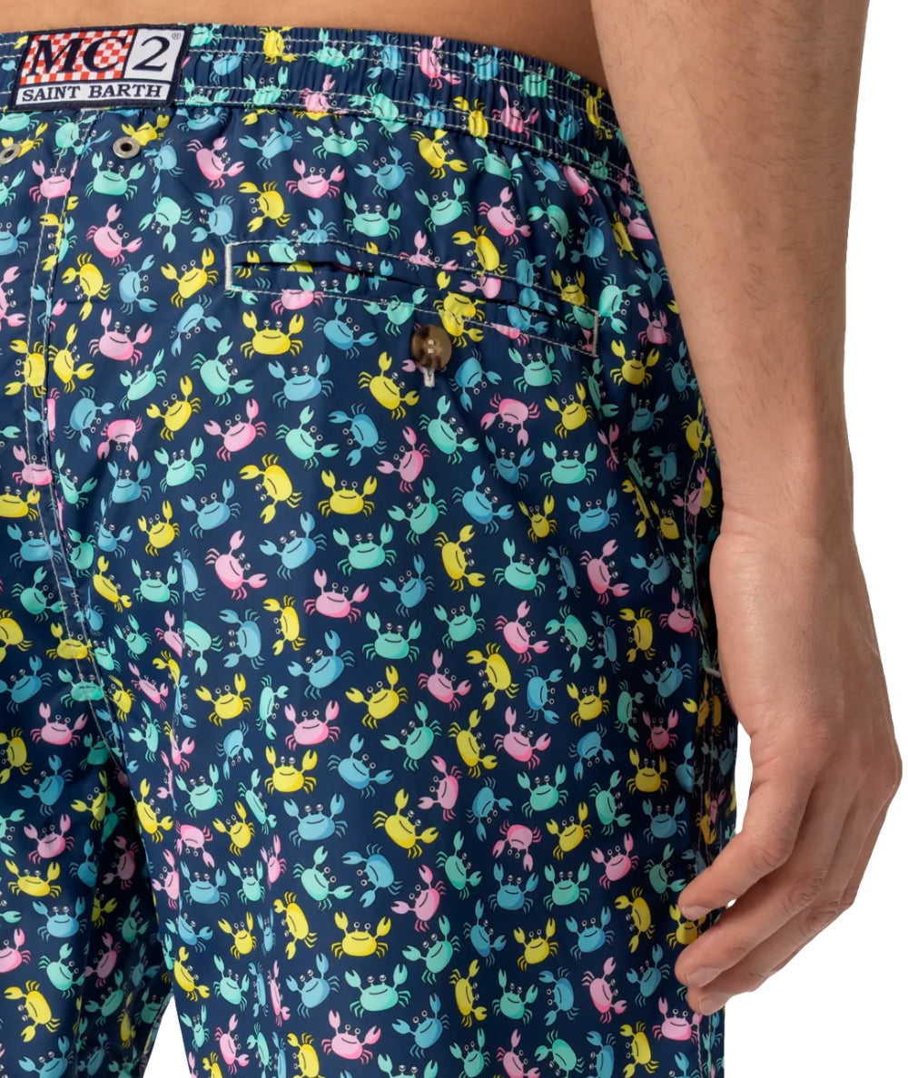 Mc2 Saint Barth Swim Short Crabby Multi P Lighting Micro Fantasy Blu