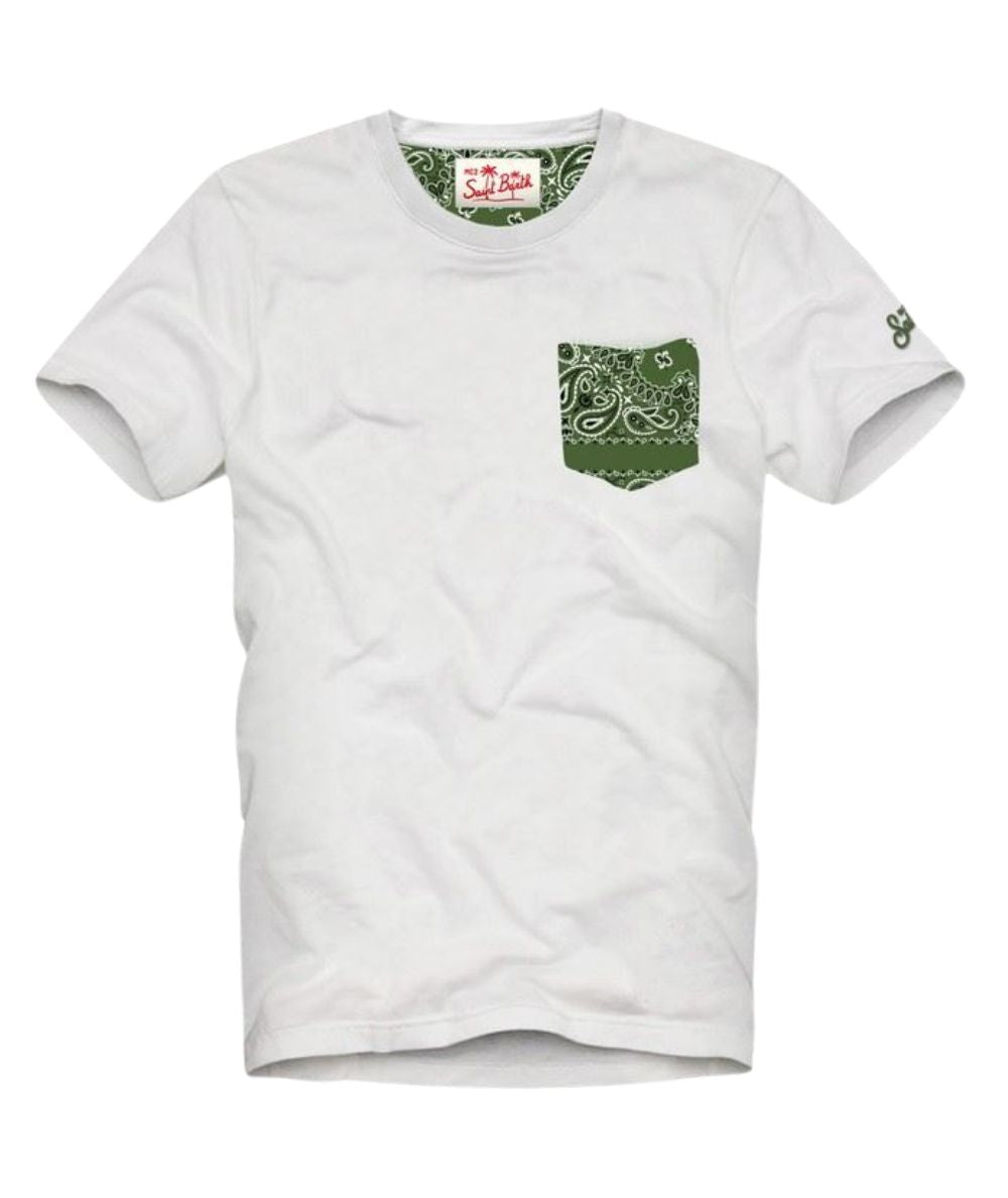 Mc2 Saint Barth T-shirt Girocollo con Taschino Kea Bianco