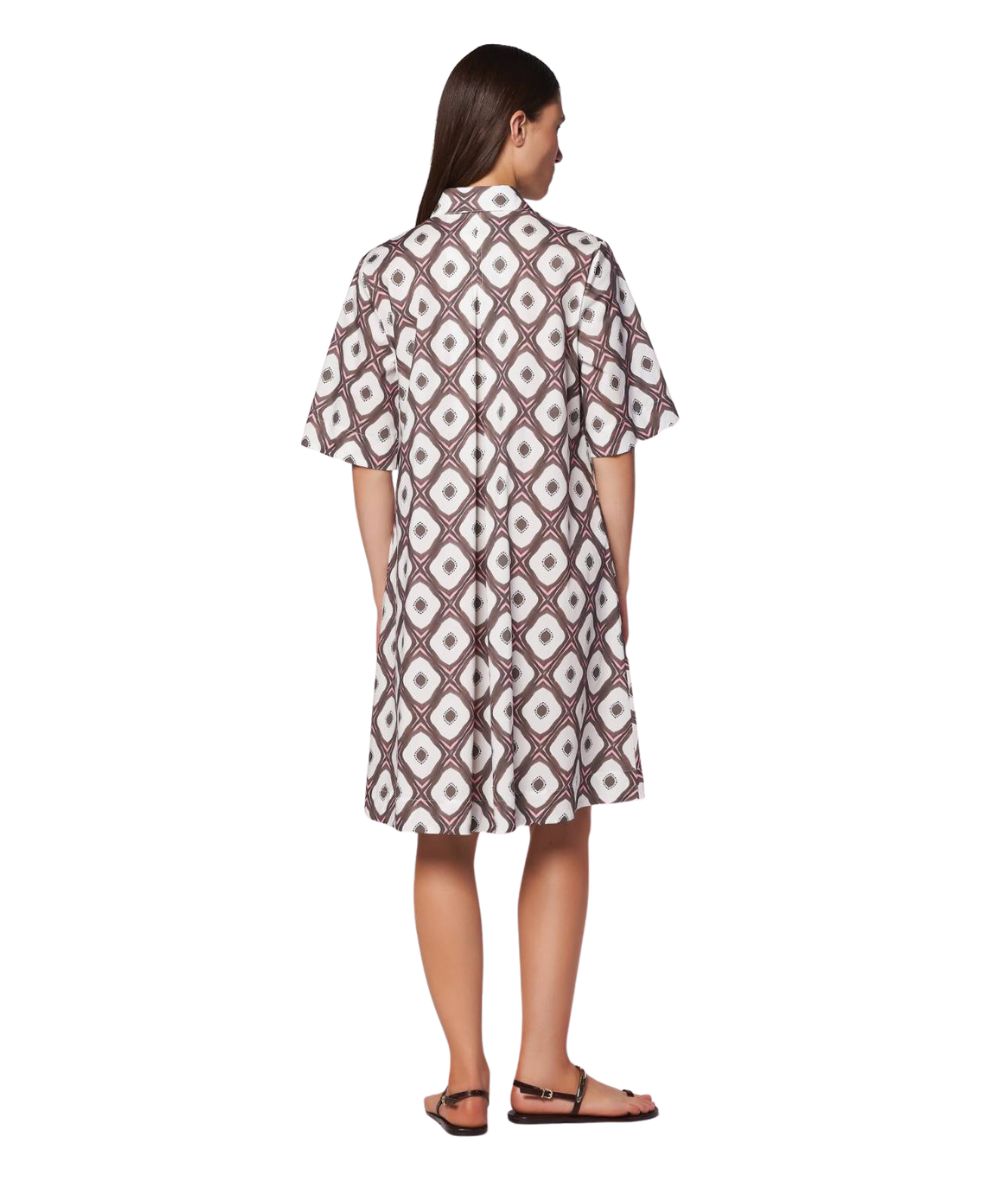 Mondrian Venezia Abito Svasato in Popeline di Cotone 41499 605 Marrone