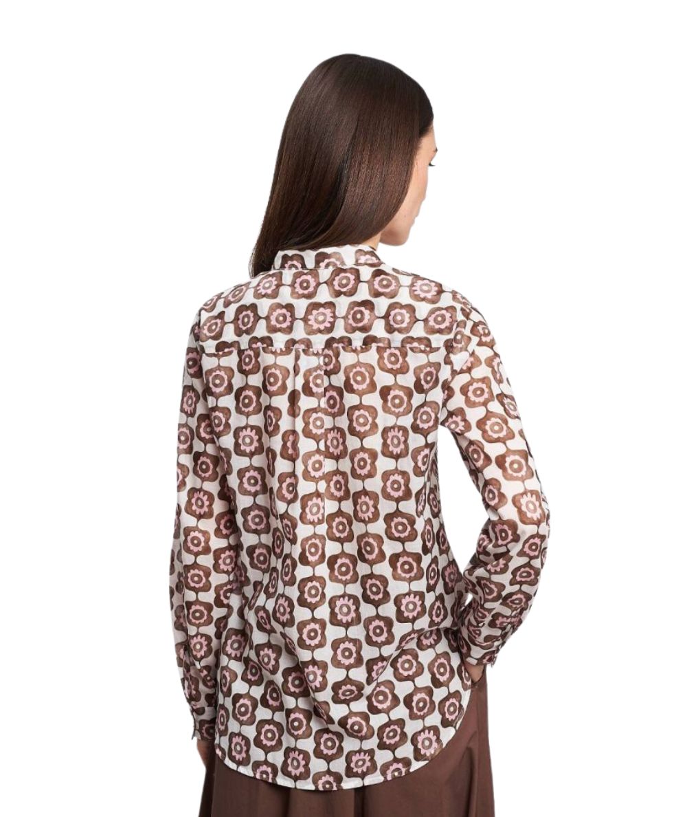 Mondrian Venezia Camicia alla Coreana in Fantasia 41481 675 Multicolore