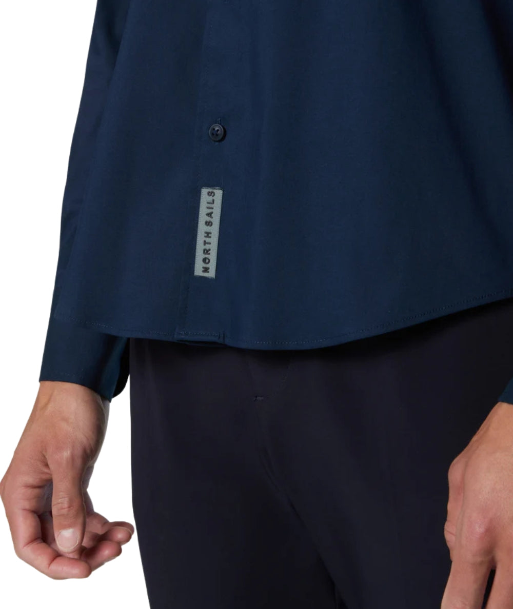North Sails Camicia in Popeline Stretch 664414.000 Blu Navy
