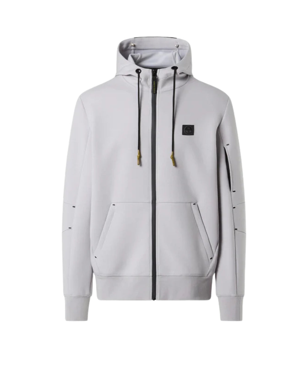 North Sails Felpa con Cappuccio e Zip 691097.000 Grigio