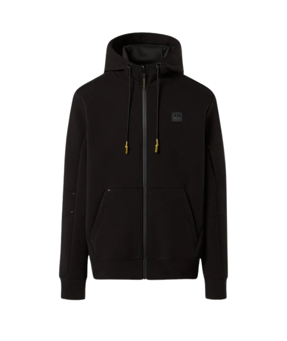 North Sails Felpa con Cappuccio e Zip 691097.000 Nero