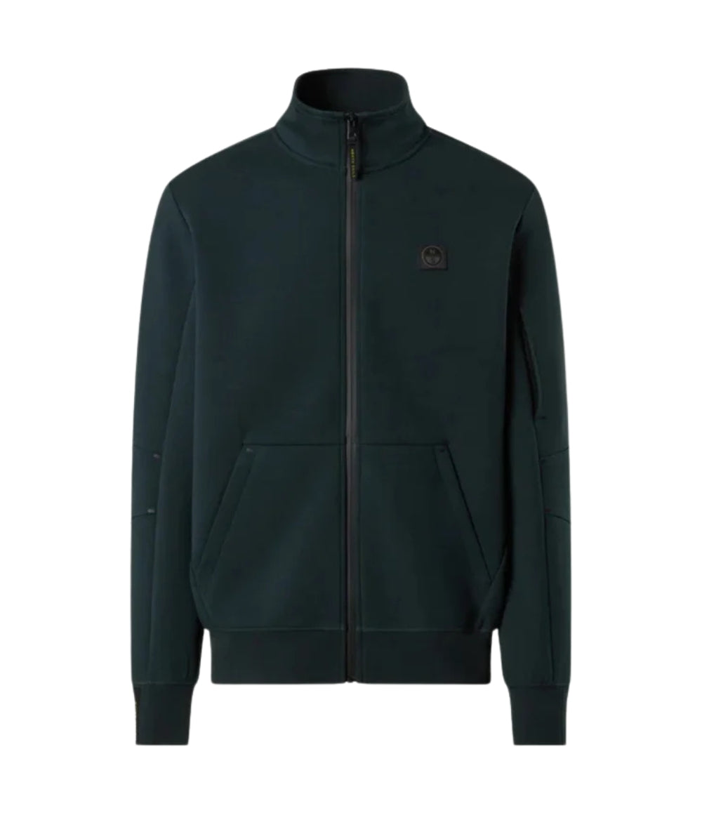 North Sails Felpa con Zip 691095_000 Verde Scuro