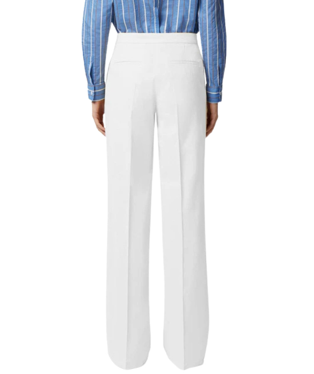 PINKO Pantaloni con Piega in Lino JACOPONE Bianco