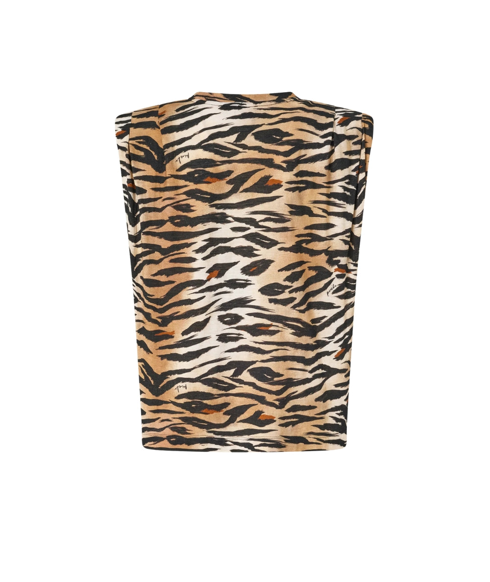 Pinko Maglia Smanicata Tigrata Myranda 106720 A37Z Nero Beige