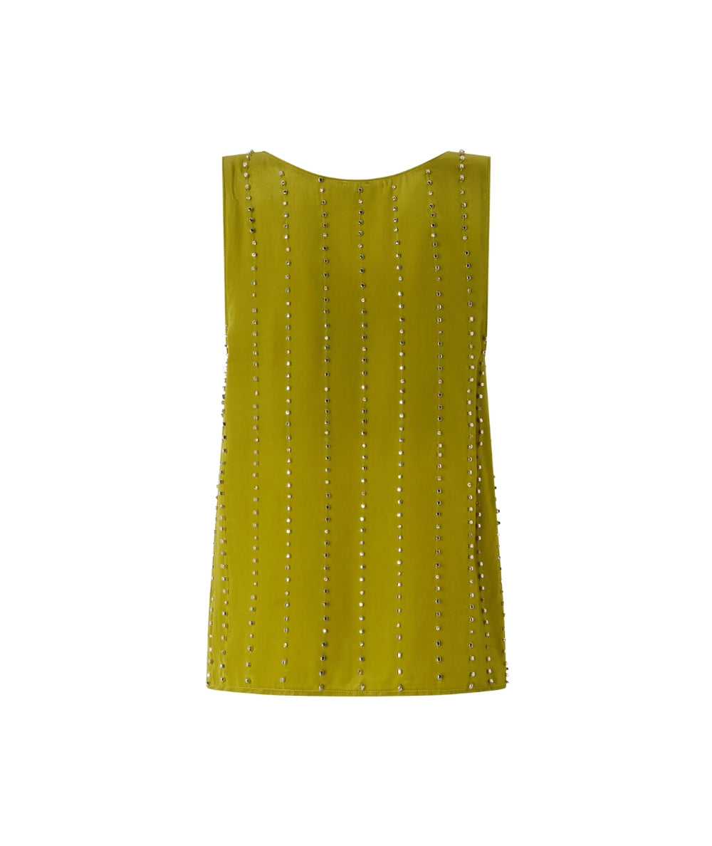 Pinko Top Smanicato con Strass TESSA 106214-A31F Verde