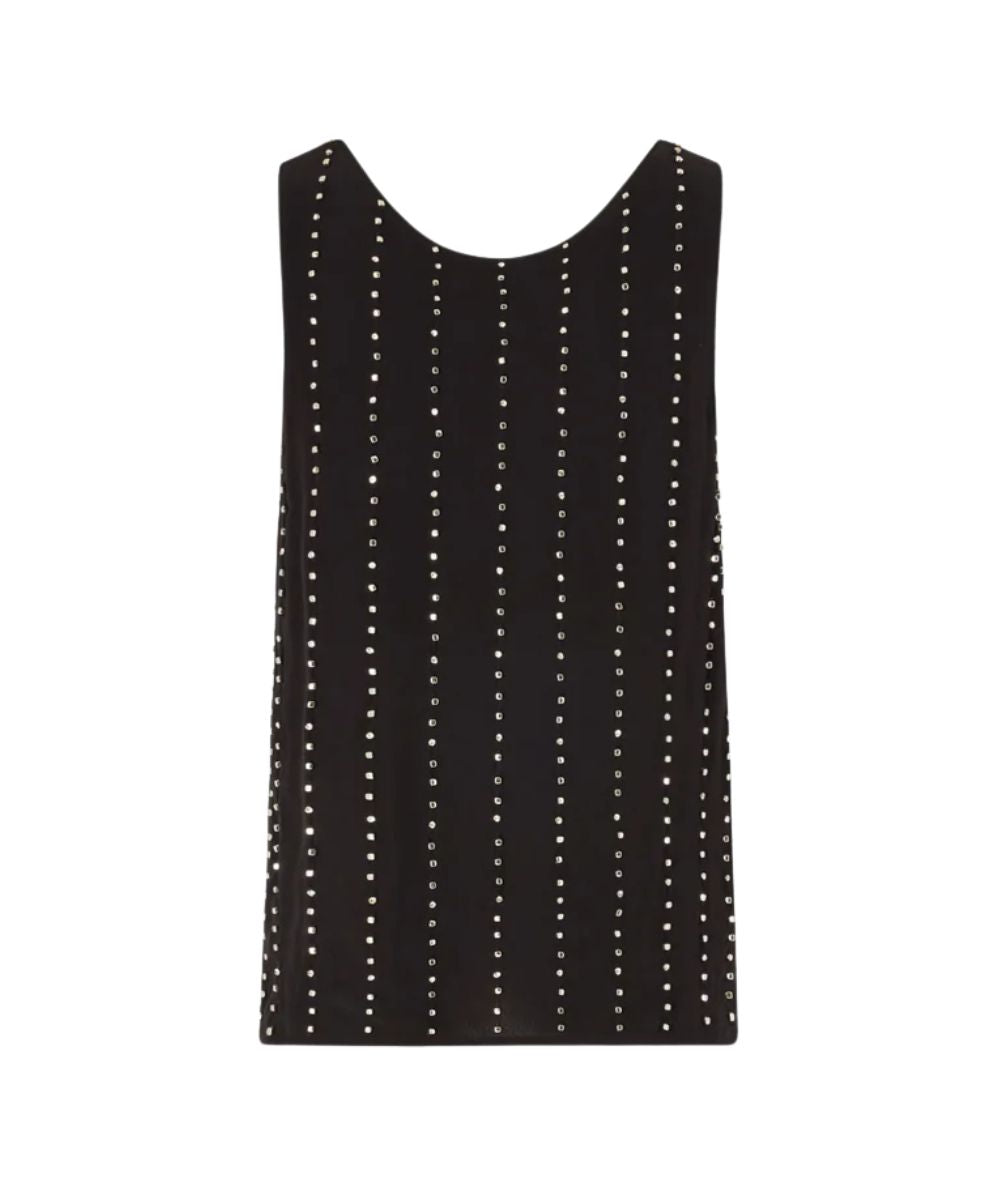 Pinko Top Smanicato con Strass Tessa 106214 A31F Nero