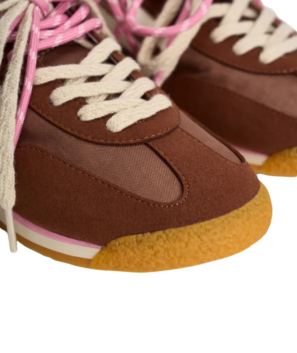 Puraai Sneakers con Doppi Lacci 6.02 Panther Brownie Marrone