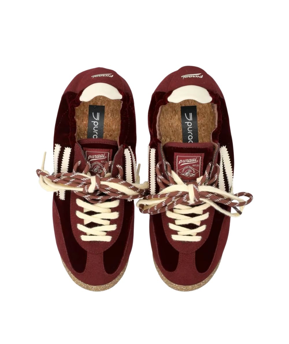 Puraai Sneakers in Tela ed Ecopelle PU602P-046 6.02 Panther Wine Bordeaux