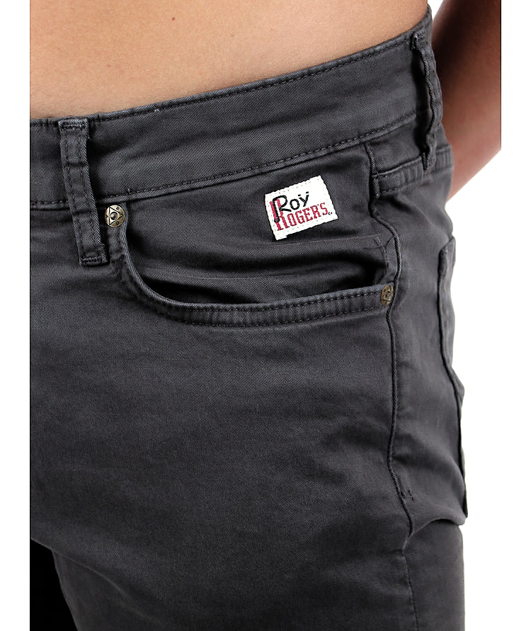 ROY ROGER'S 517 PLAIN HERREN WINTER GABARGINE HOSE RRU89C8700112 SCHWARZ