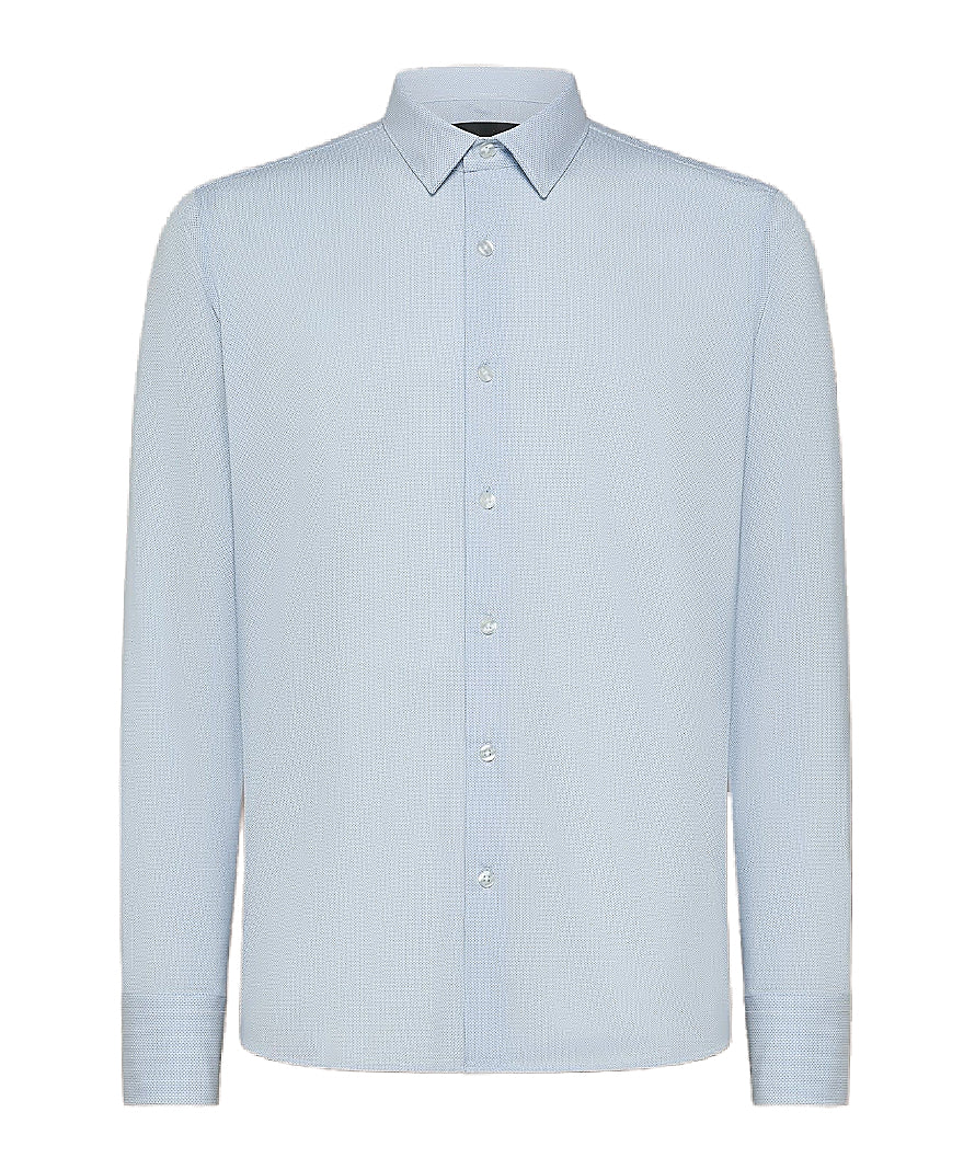 RRD OXFORD JACQUARD OPEN SHIRT W24254 LIGHT BLUE