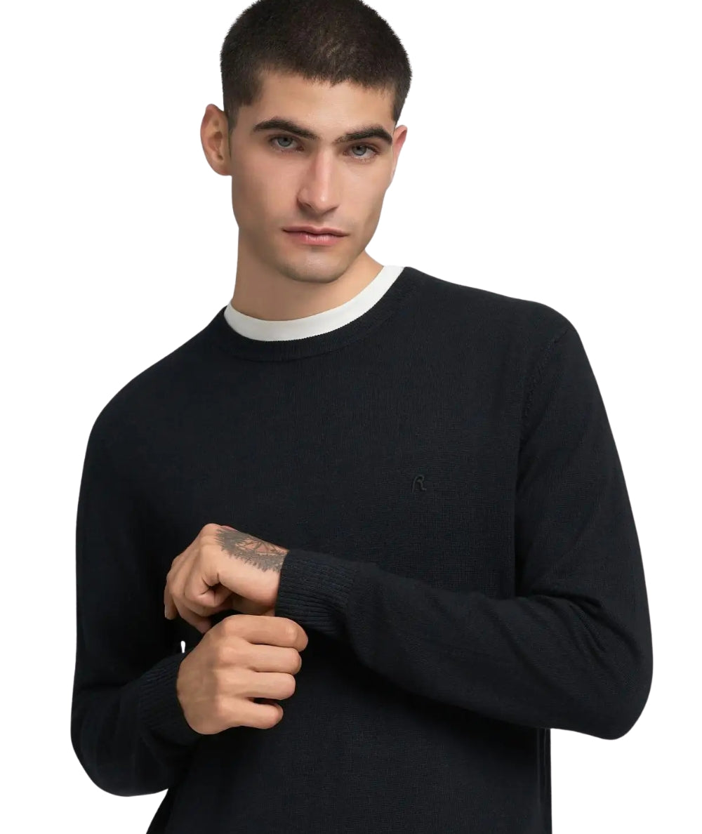Replay Pullover Girocollo Misto Lana UK4854.000.G21901 Nero