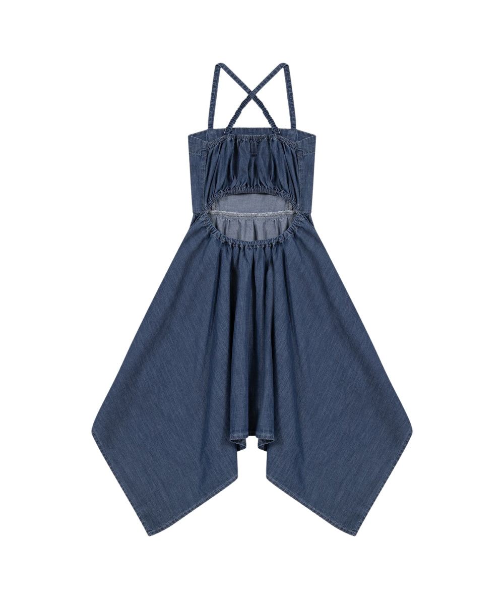 Replay & Sons Abito con Spalline Sottili in Denim SG3251.050.774286 Blu Denim