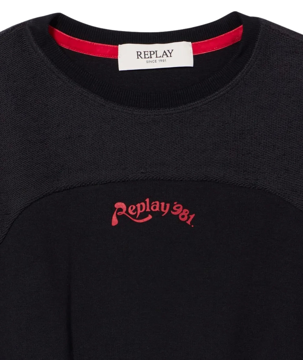 Replay & Sons Felpa Cropped SG2439.050.23430 Nero