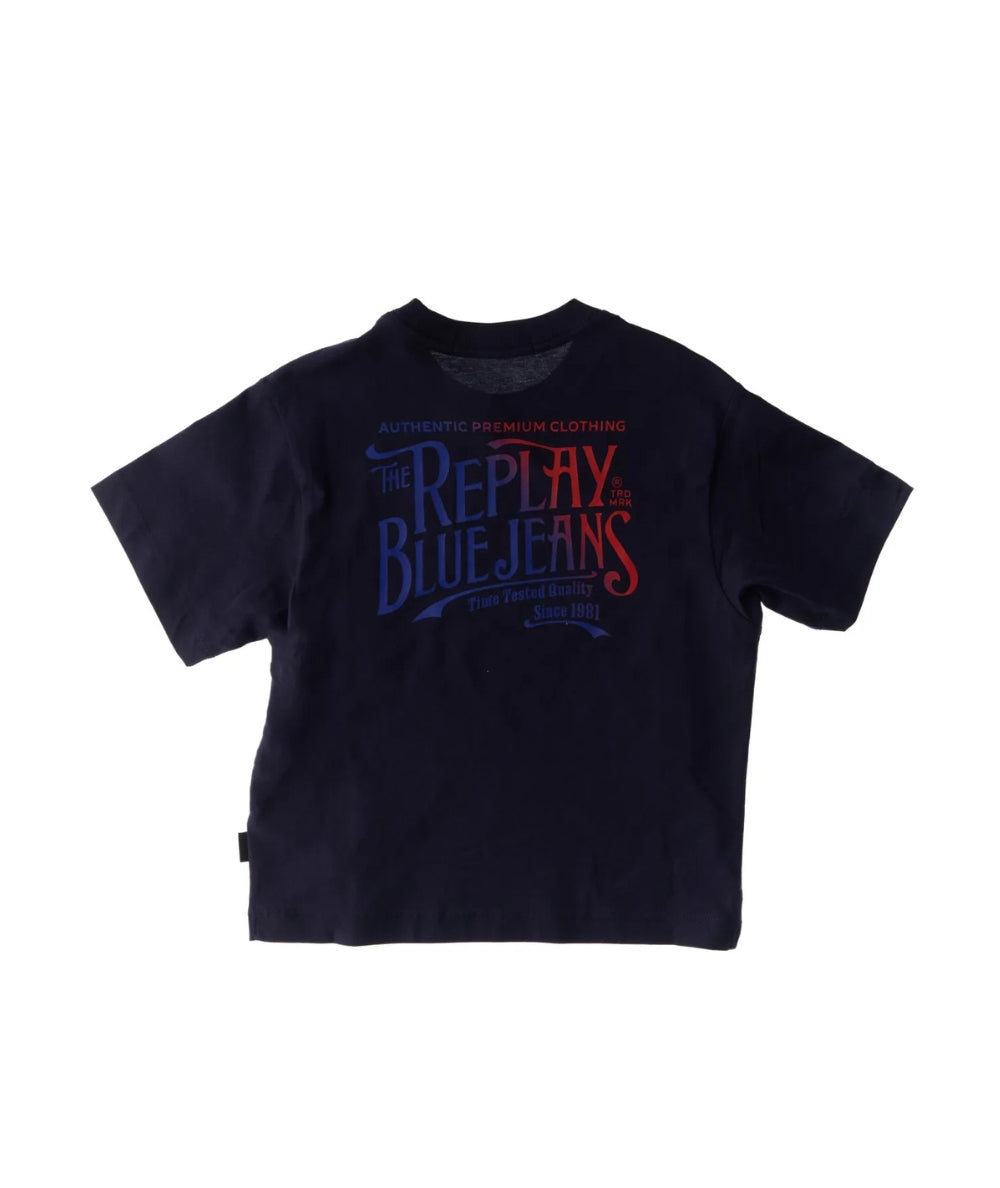 Replay & Sons T-shirt con Scritte SB7356.053.2660 Blu Scuro