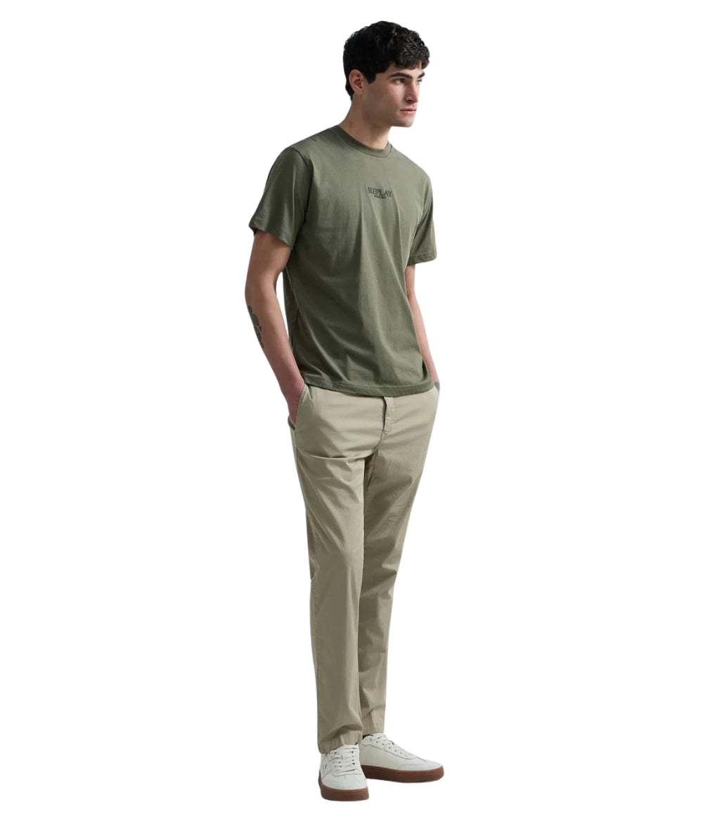 Replay T-shirt con Girocollo in Jersey M3347.000.2660 Verde
