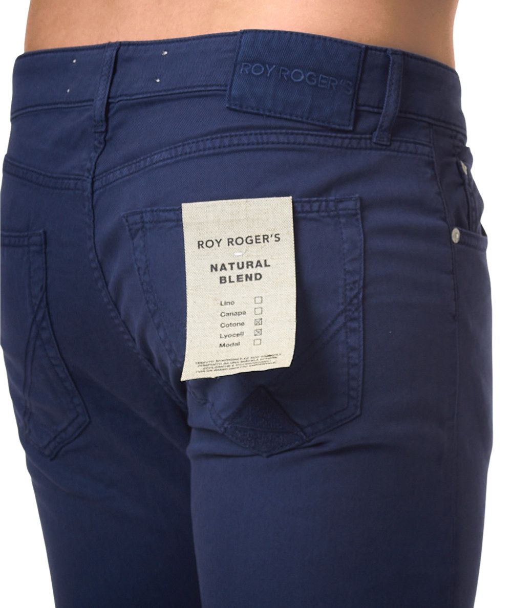 Roy Roger's Pantaloni 517 Plain Drill Crow RRU089P0370127.C0011 Blu Royal