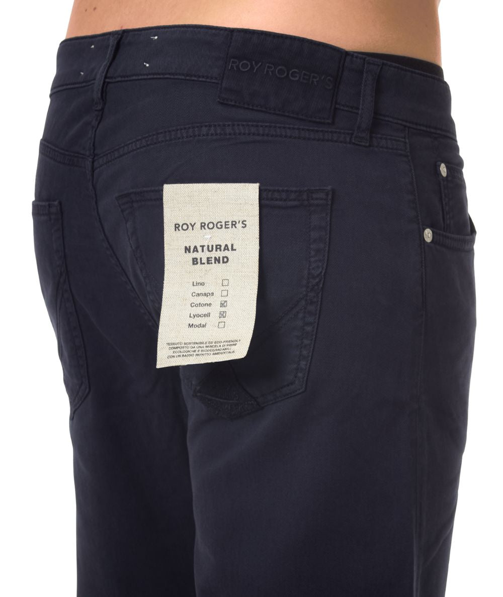 Roy Roger's Pants 517 Plain Drill Crow RRU089P0370127 Navy Blue