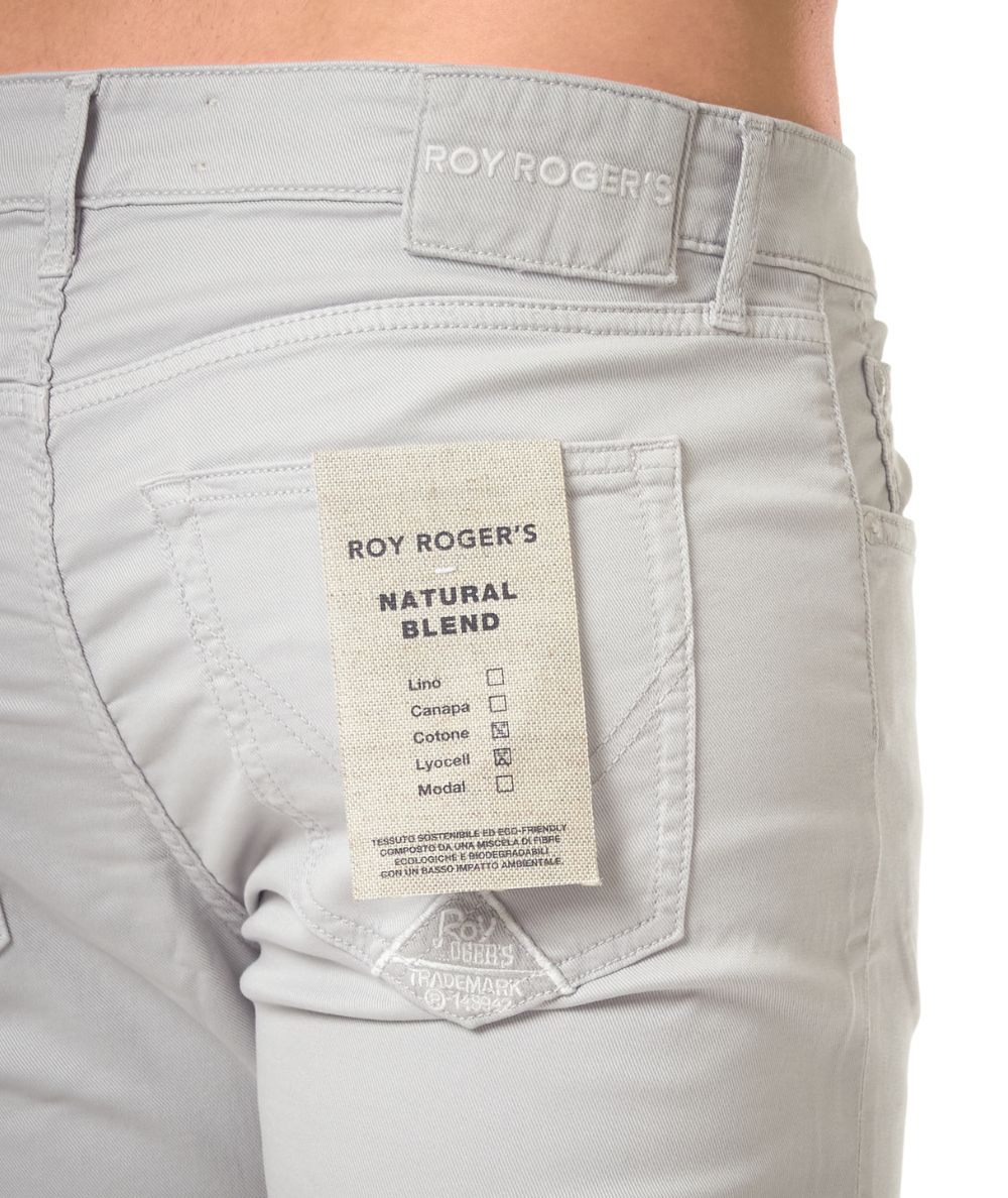 Roy Roger's 517 Plain Drill Crow Pants RRU089P0370127 C0363 Pearl Grey