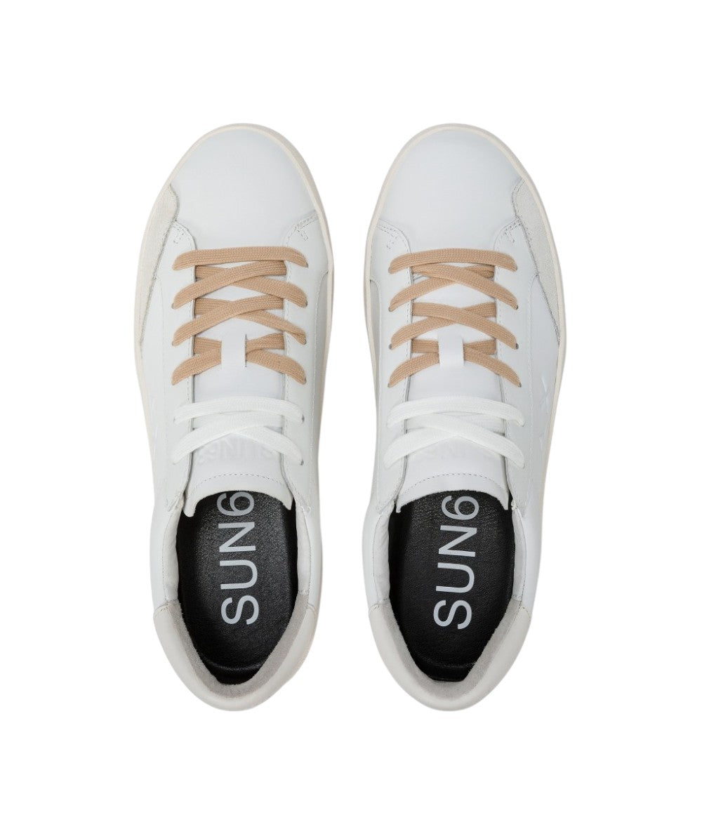 Sun68 Sneakers Street in Leather Z35140 White