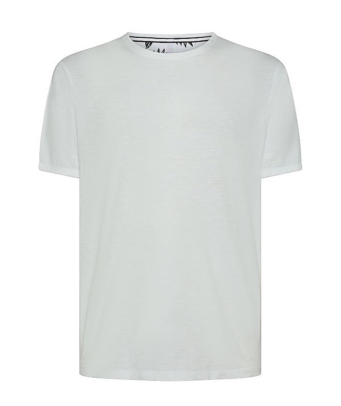 Sun68 T-shirt Stondata in Cotone Fiammato T35118 Bianco
