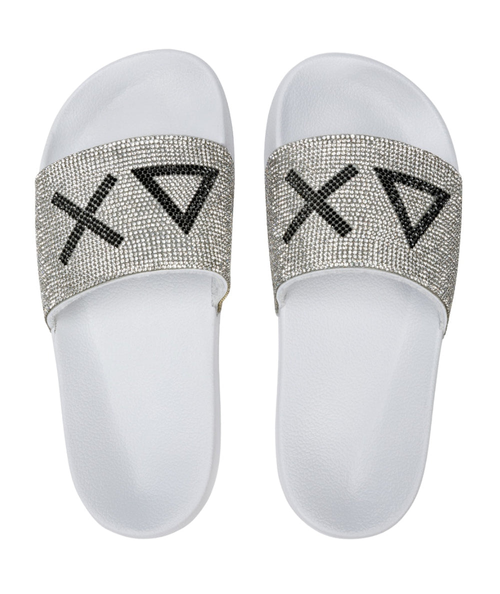 Sun68 Ciabatte con Fascia Strass X35205 Bianco