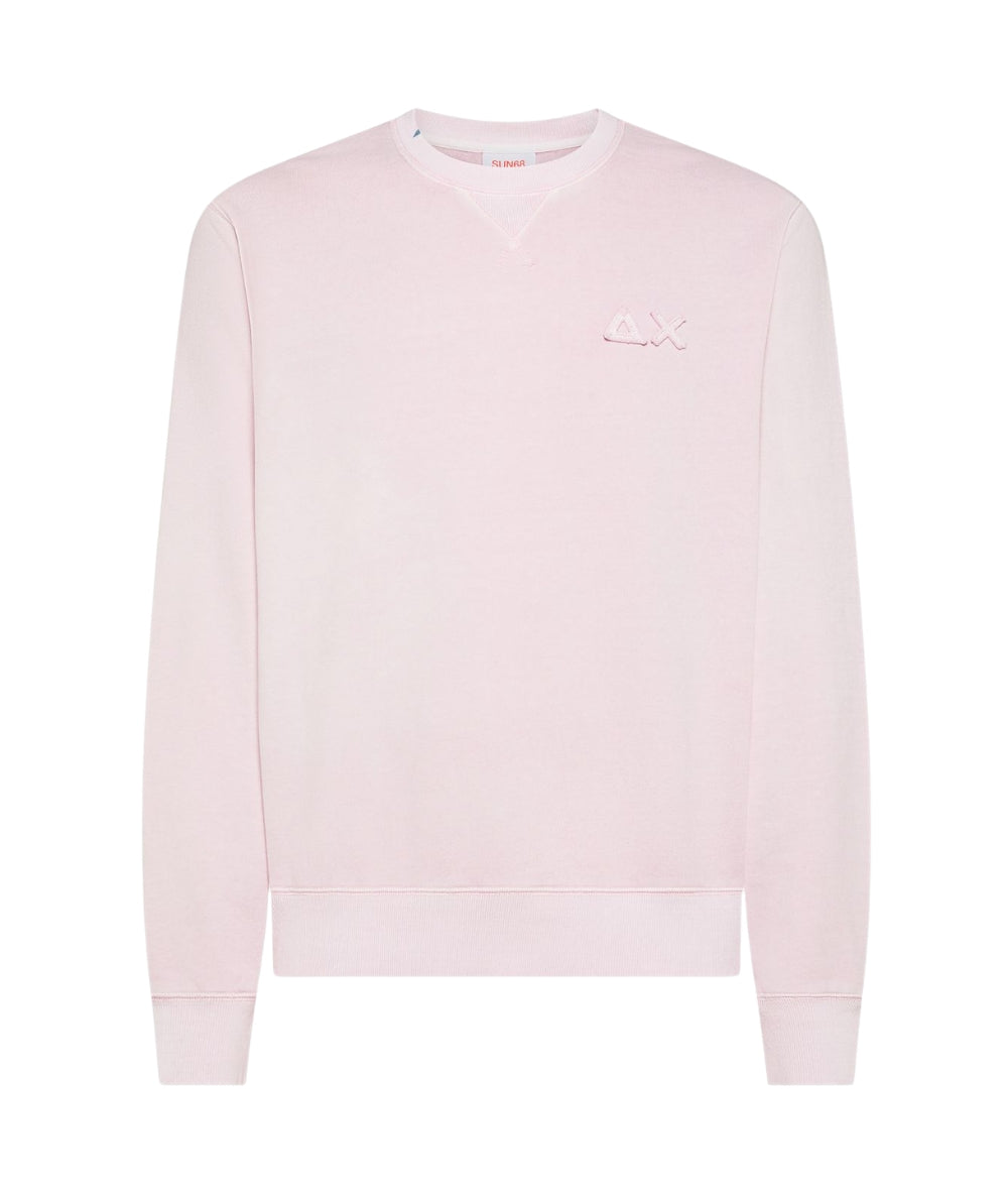 Sun68 Felpa a Gircollo in Cotone Vintage Washed F36120 Rosa