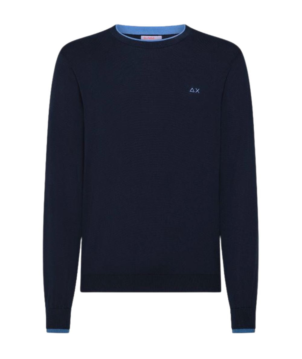 Sun68 Maglia Girocollo Double Rib K35109 Blu Navy