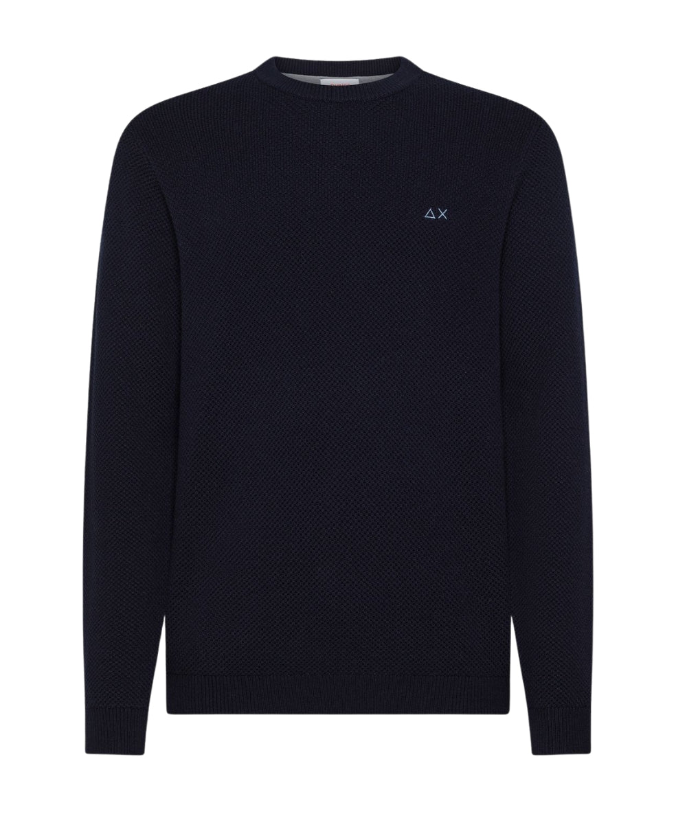 Sun68 Maglione Girocollo Punto Riso K45126 Blu Navy