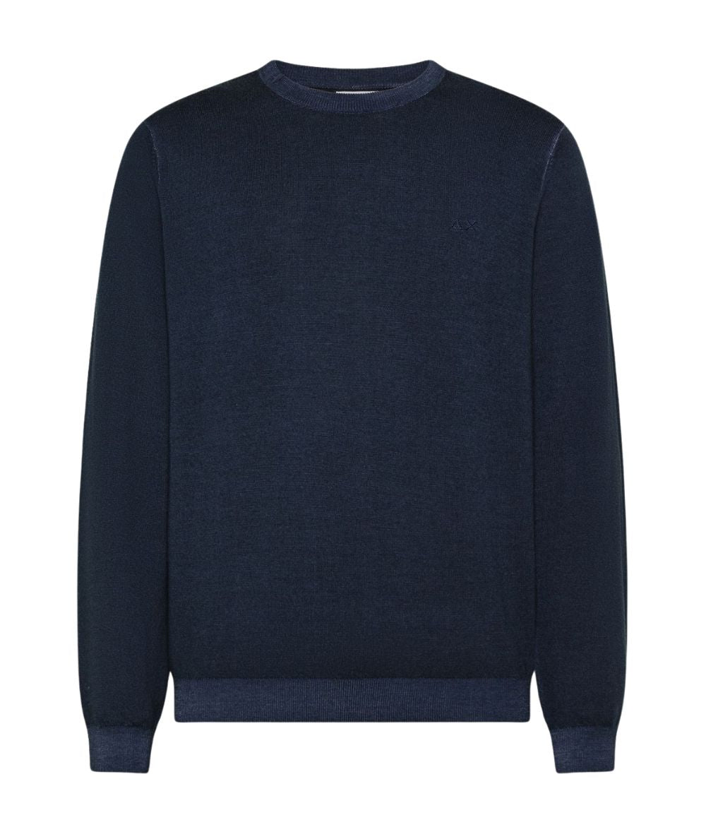 Sun68 Maglione in Lana Effetto Vintage K46129 Blu Navy